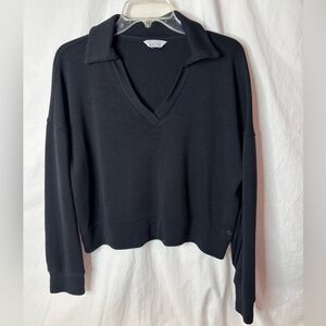 Danskin women’s sweatshirt sizeL vneck collared long sleeve soft